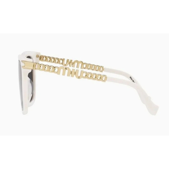 Miu Miu MU13WS 1425S0 55 Sunglasses White Frame Gray Lens - Picture 3 of 3